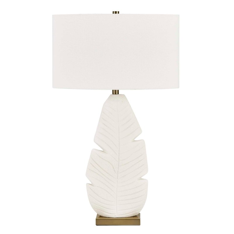 Palm Leaf White Table Lamp - Table Lamps