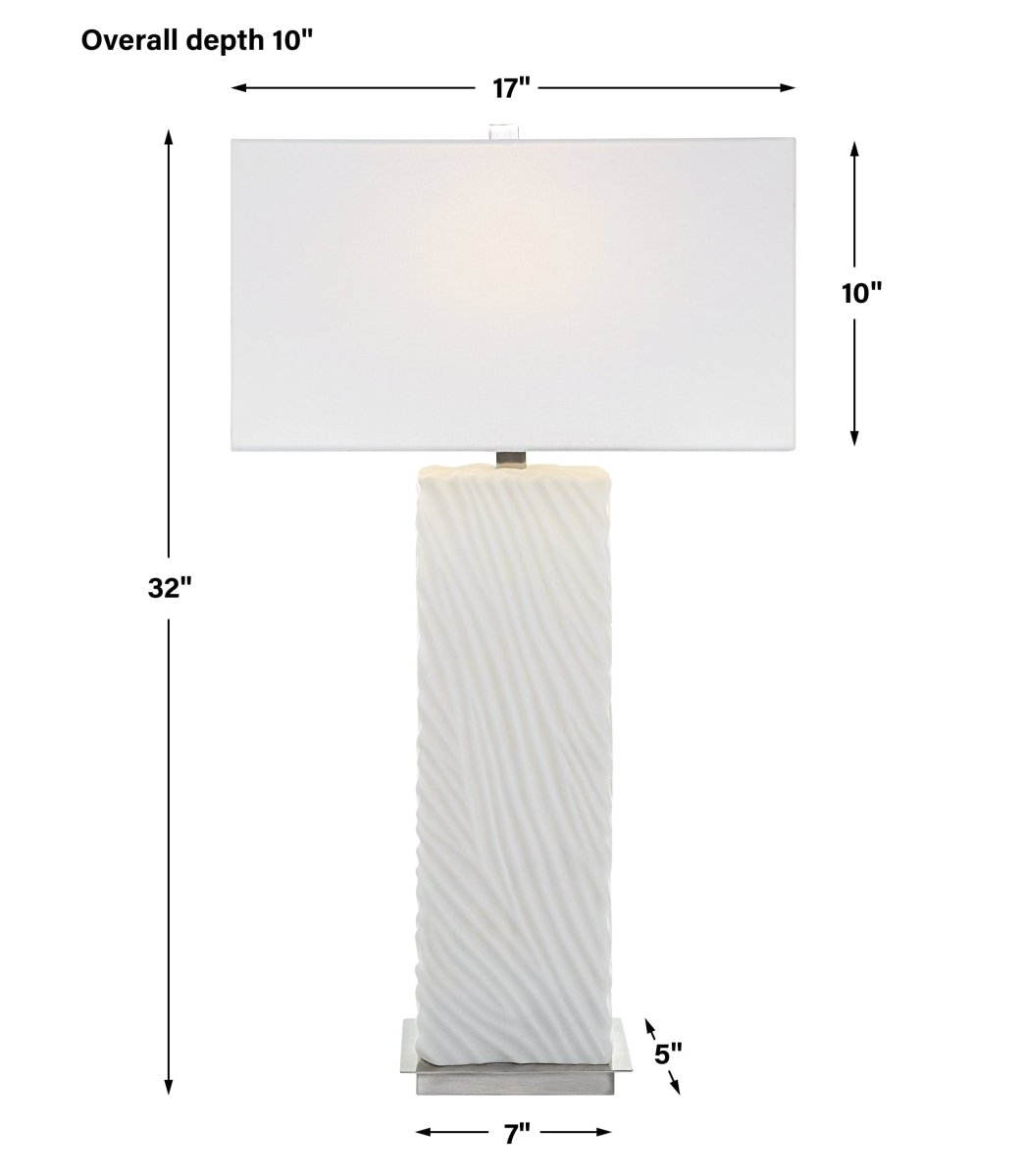 Pillar White Marble Table Lamp - Uttermost - Table Lamps by Modest Hut