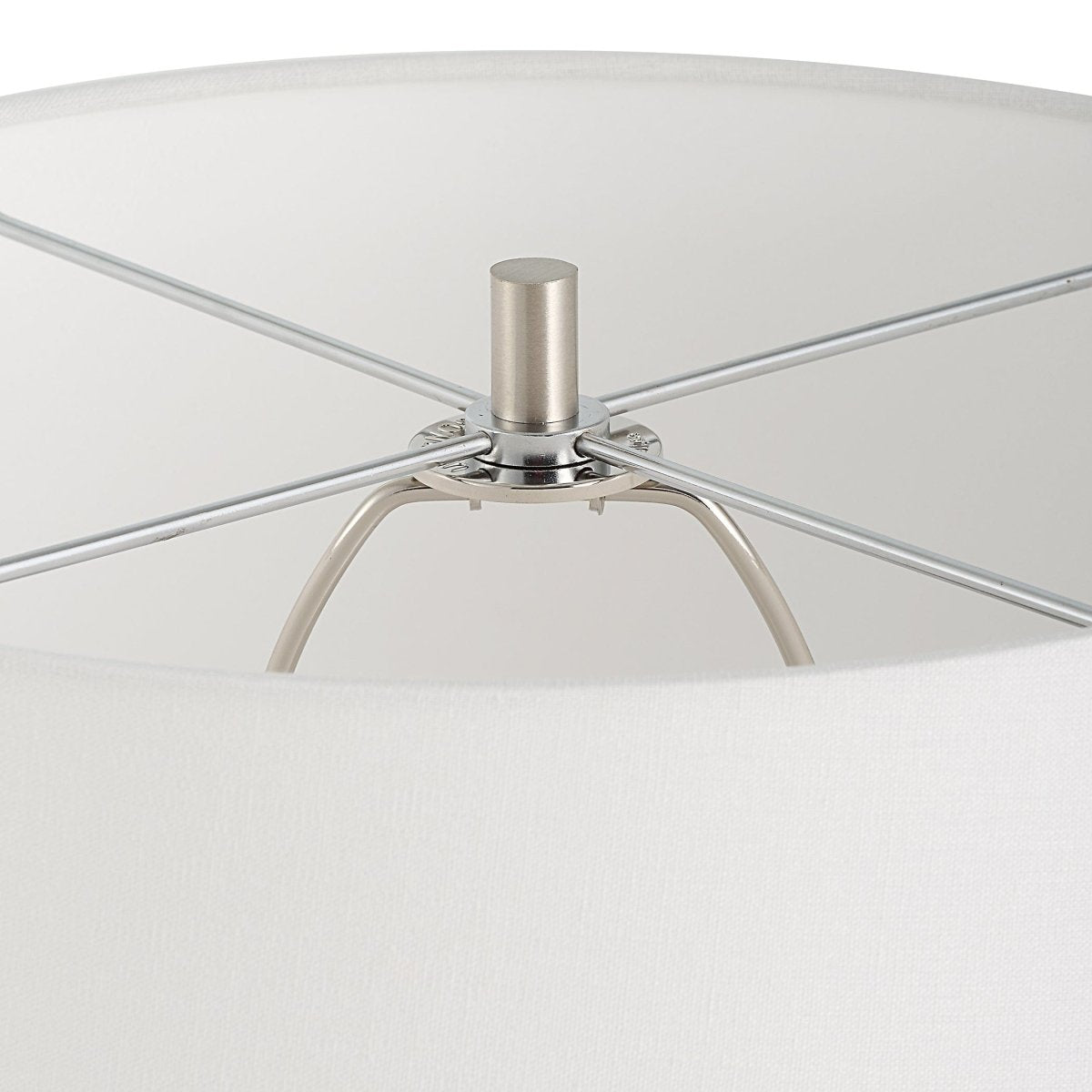 Quinn White & Silver Table Lamp - Uttermost - Table Lamps by Modest Hut
