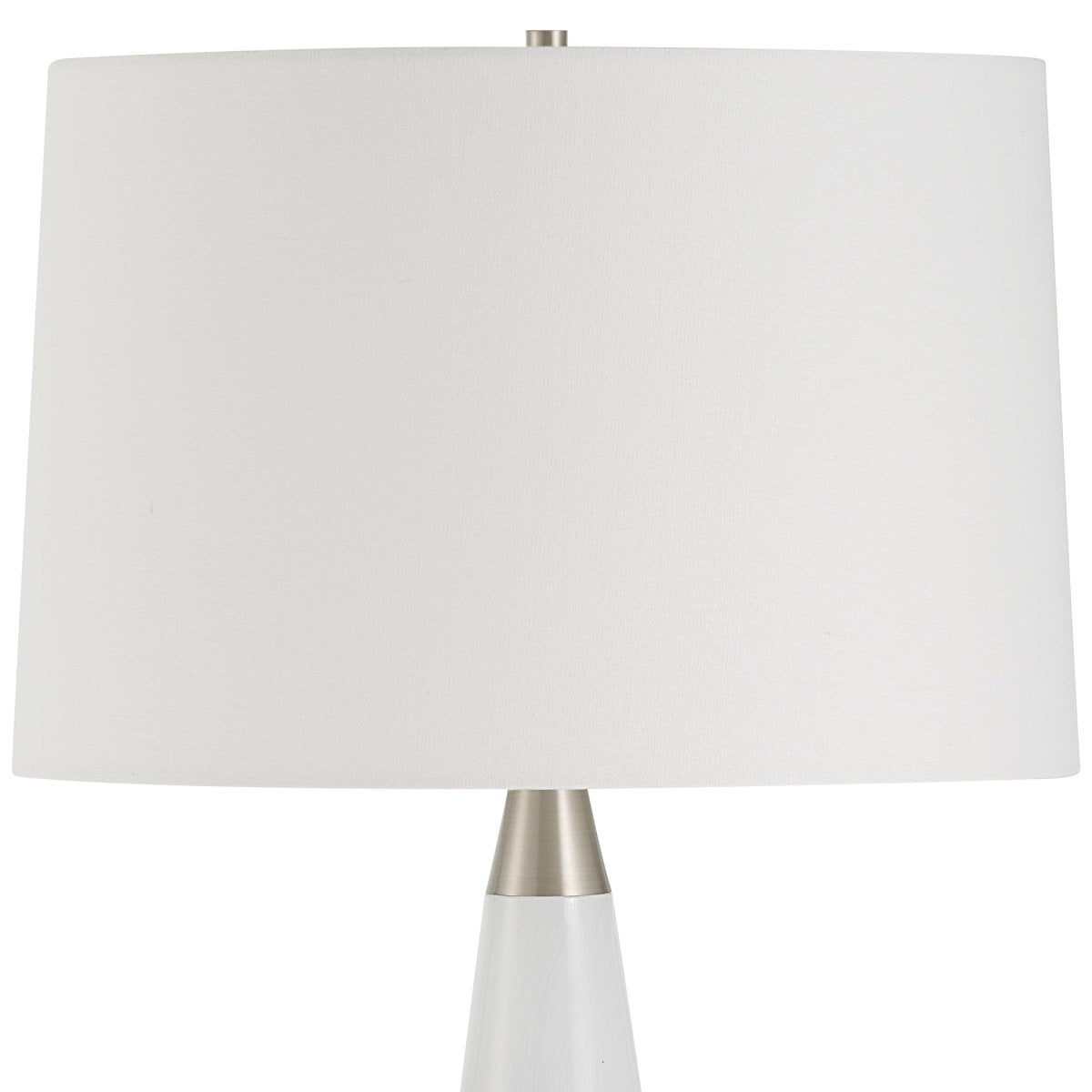 Quinn White & Silver Table Lamp - Uttermost - Table Lamps by Modest Hut