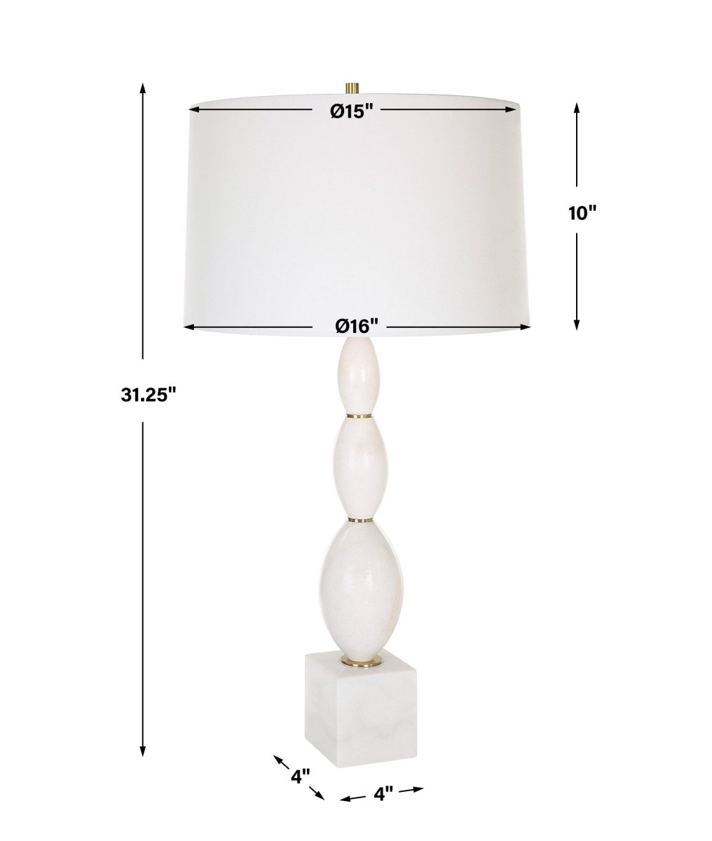 Regalia White Marble Table Lamp - Uttermost - Table Lamps by Modest Hut
