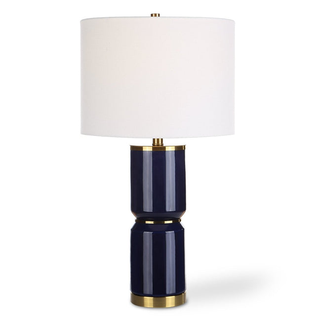 Royal Blue Ceramic Table Lamp with Gold Accents - Uttermost - Table Lamps by Modest Hut
