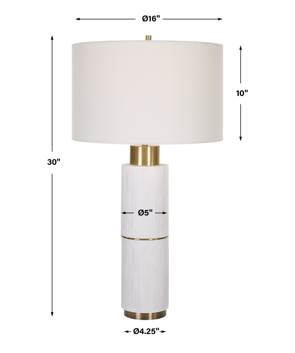 Ruse Whitewashed Table Lamp - Uttermost - Table Lamps by Modest Hut