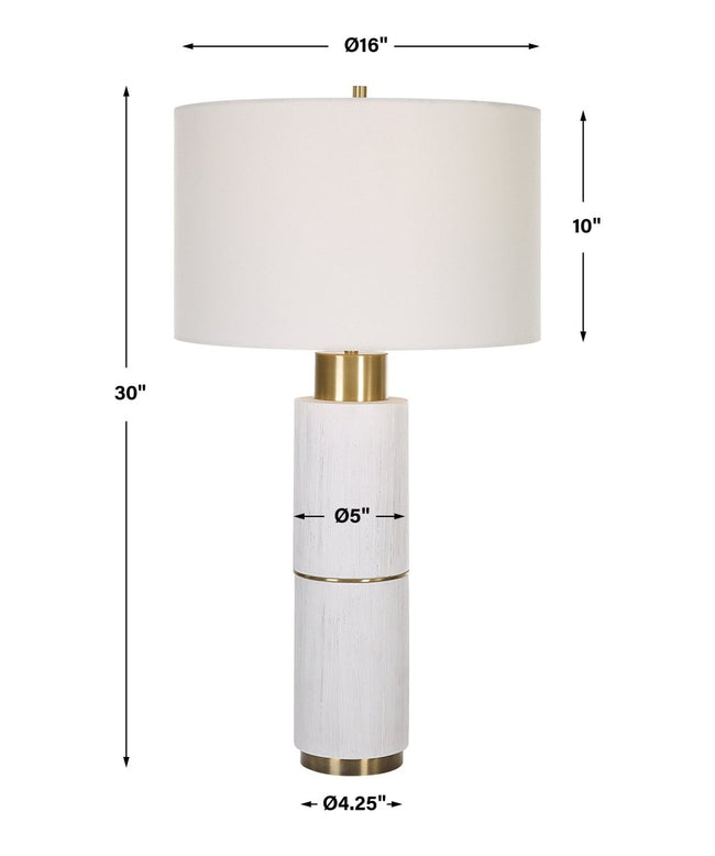 Ruse Whitewashed Table Lamp - Uttermost - Table Lamps by Modest Hut