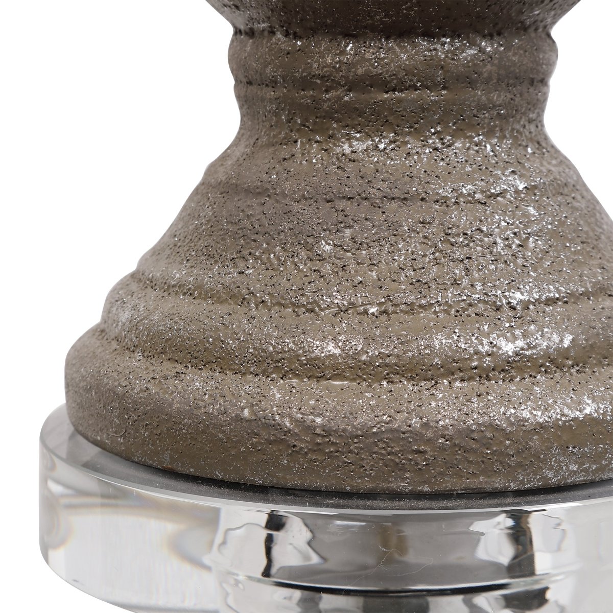 Textured Metallic Stone Gray Ceramic Lamp - Uttermost - Table Lamps by Modest Hut