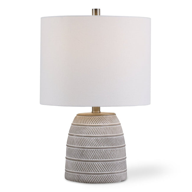 White Etched Concrete Table Lamp - Uttermost - Table Lamps by Modest Hut
