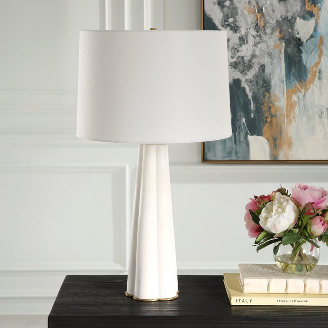 White Glaze Ceramic Table Lamp - Uttermost - Table Lamps by Modest Hut