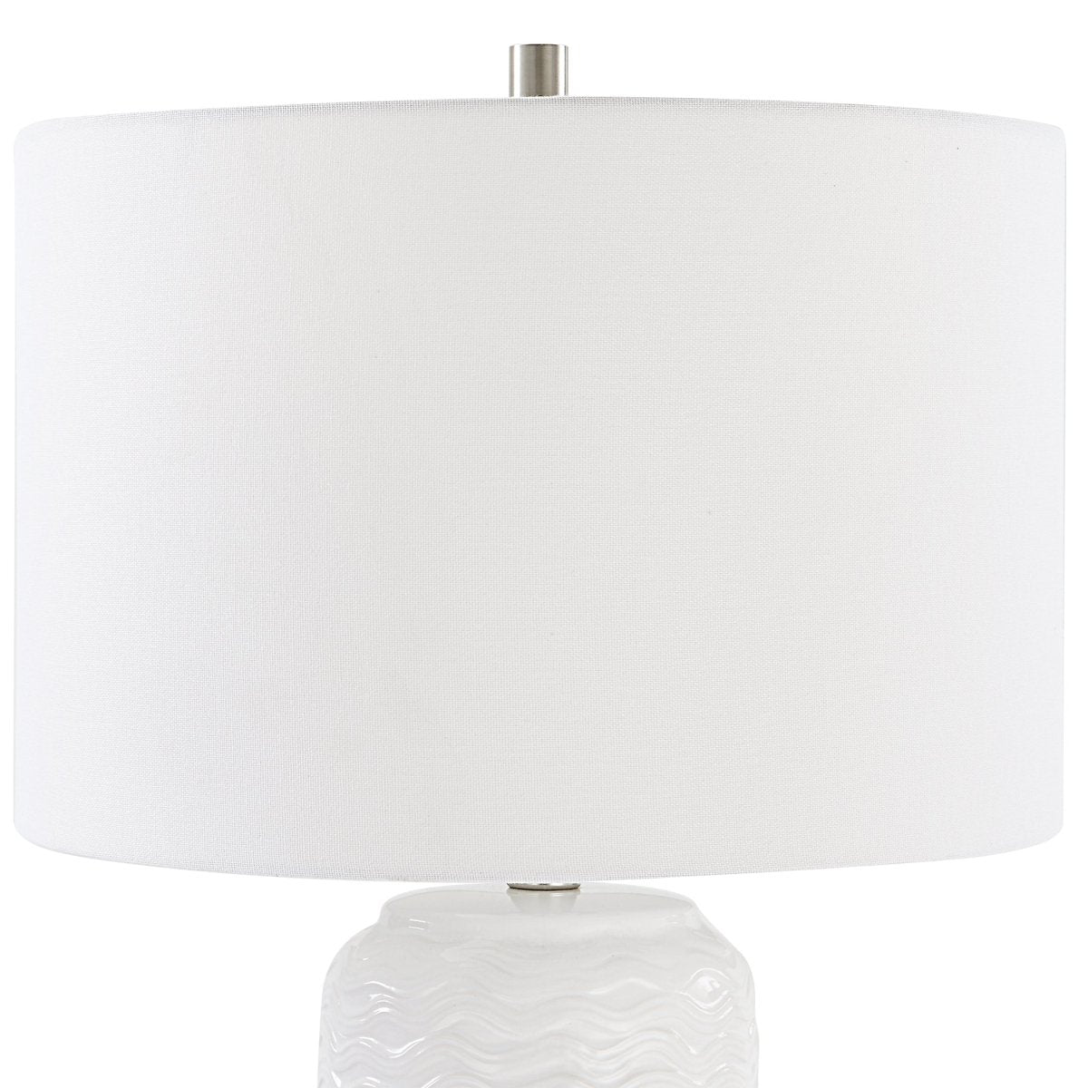 White Wavy Texture Ceramic Table Lamp - Uttermost - Table Lamps by Modest Hut