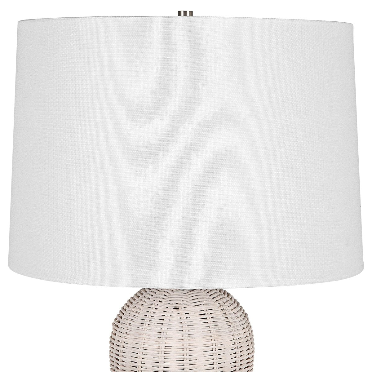 Woven Rattan Table Lamp with Brushed Nickel - Uttermost - Table Lamps by Modest Hut