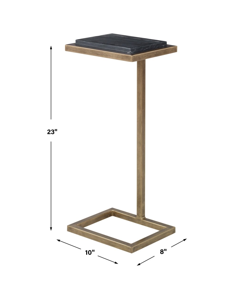 Aged Gold Martini Table with Black Honed Marble - Uttermost - Tables by Modest Hut