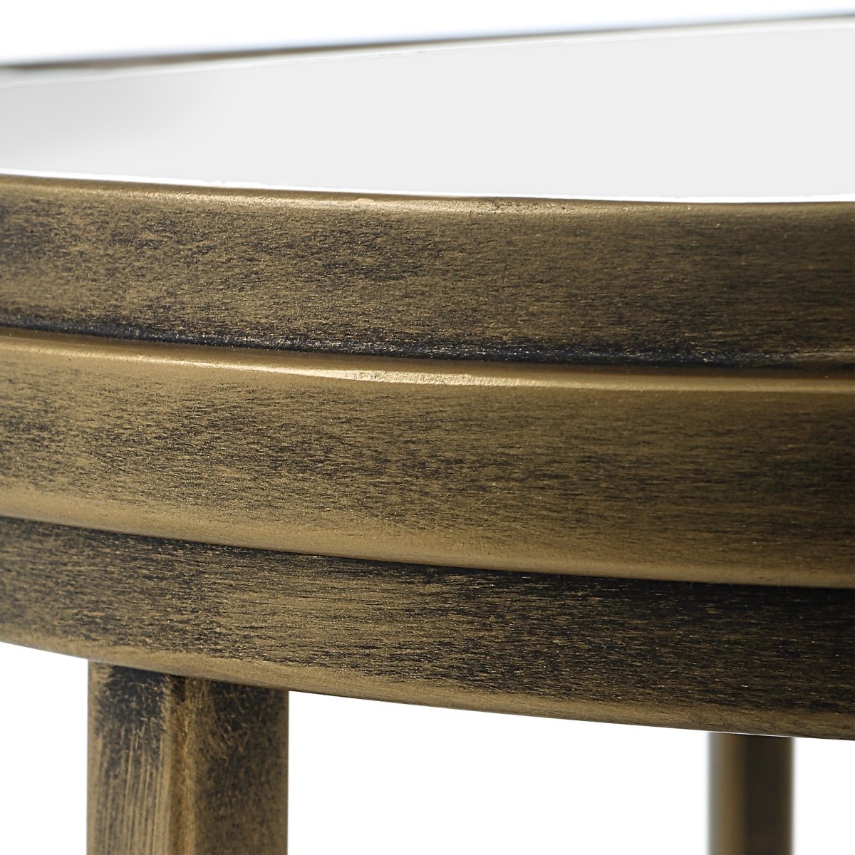 Antique Brushed Gold Iron Nesting Tables with Mirror Tops - Uttermost - Tables by Modest Hut