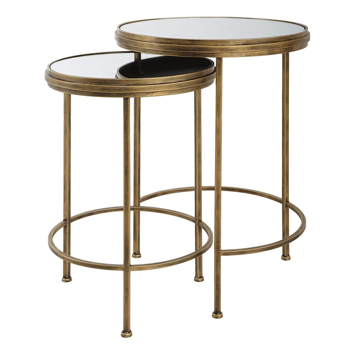 Antique Brushed Iron Nesting Table - Set of 2 - Uttermost - Tables by Modest Hut