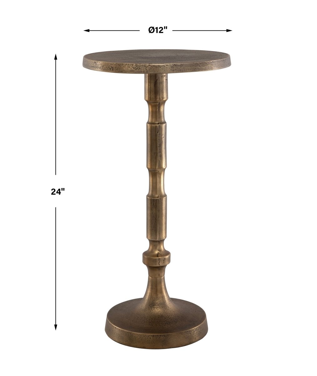 Brass Cast Aluminum Drink Table - Uttermost - Tables by Modest Hut