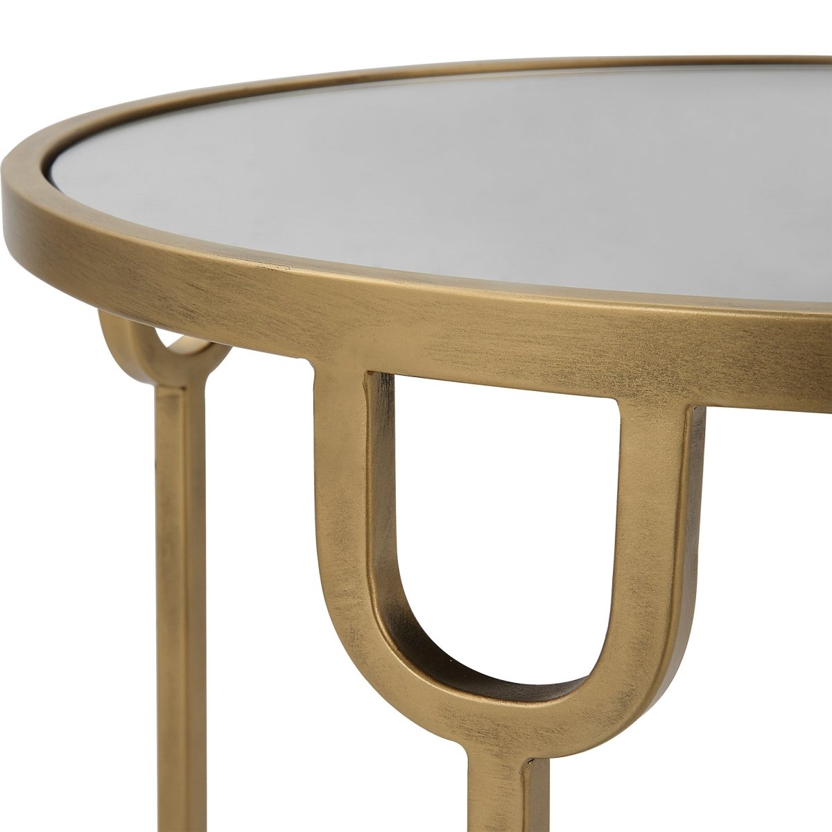 Gold Two - Tier Side Table with Mirror - Uttermost - Tables by Modest Hut
