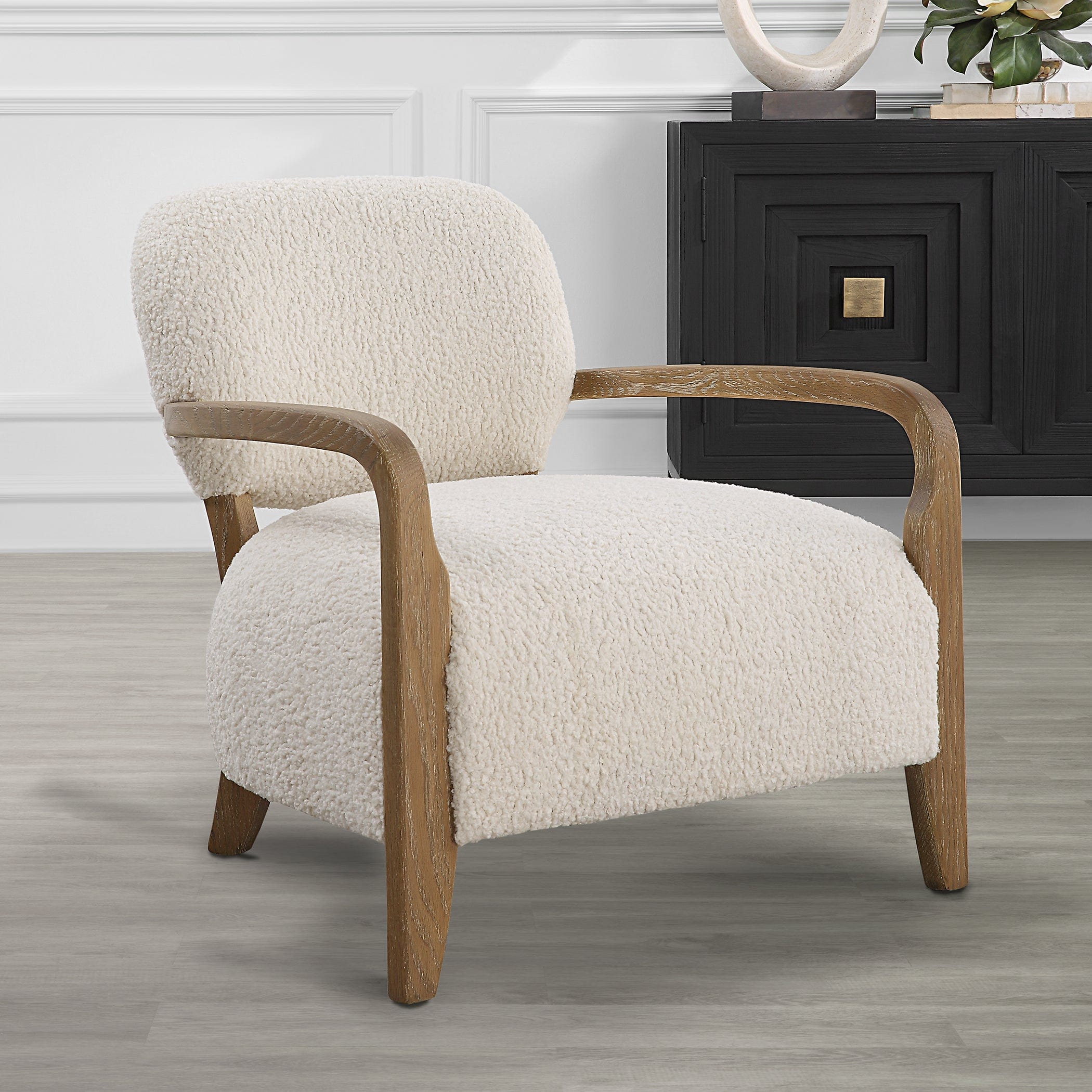Telluride Natural Shearling Accent Chair Uttermost