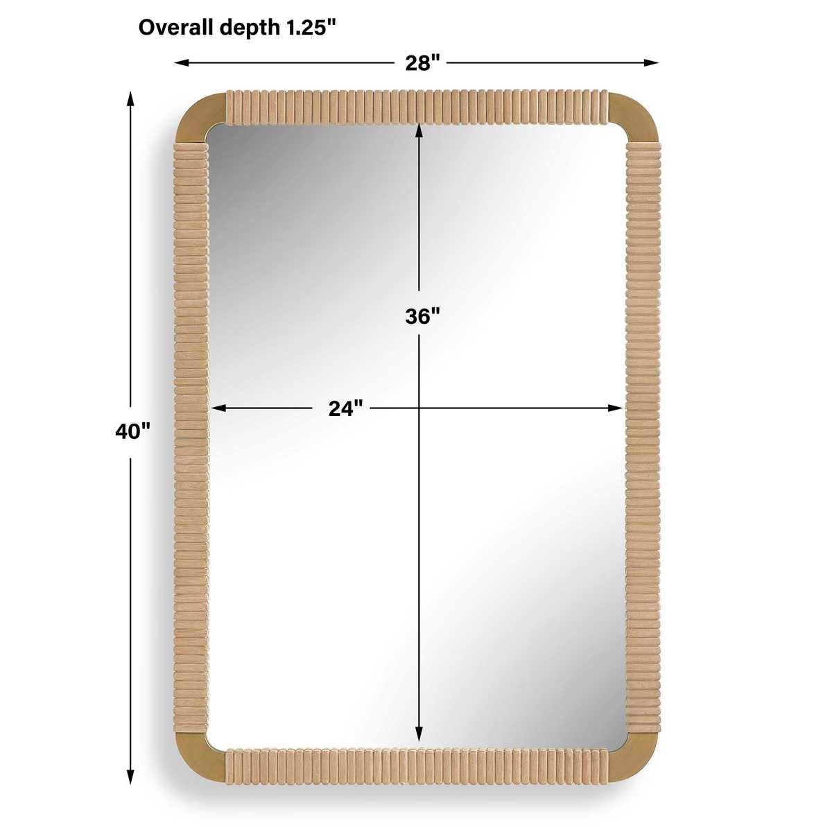 Dimension guide for the Heinrich Natural Alder Wood Wall Mirror other mirror