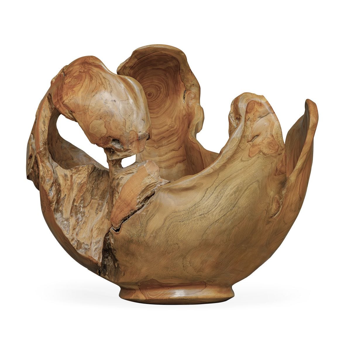 Alternate angle of the Arbor Crest Teak Indoor-Outdoor Decorative Bowl by Uttermost