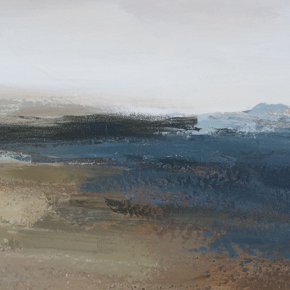 Close-up of the Prairie's Edge Framed Landscape Canvas material and finish