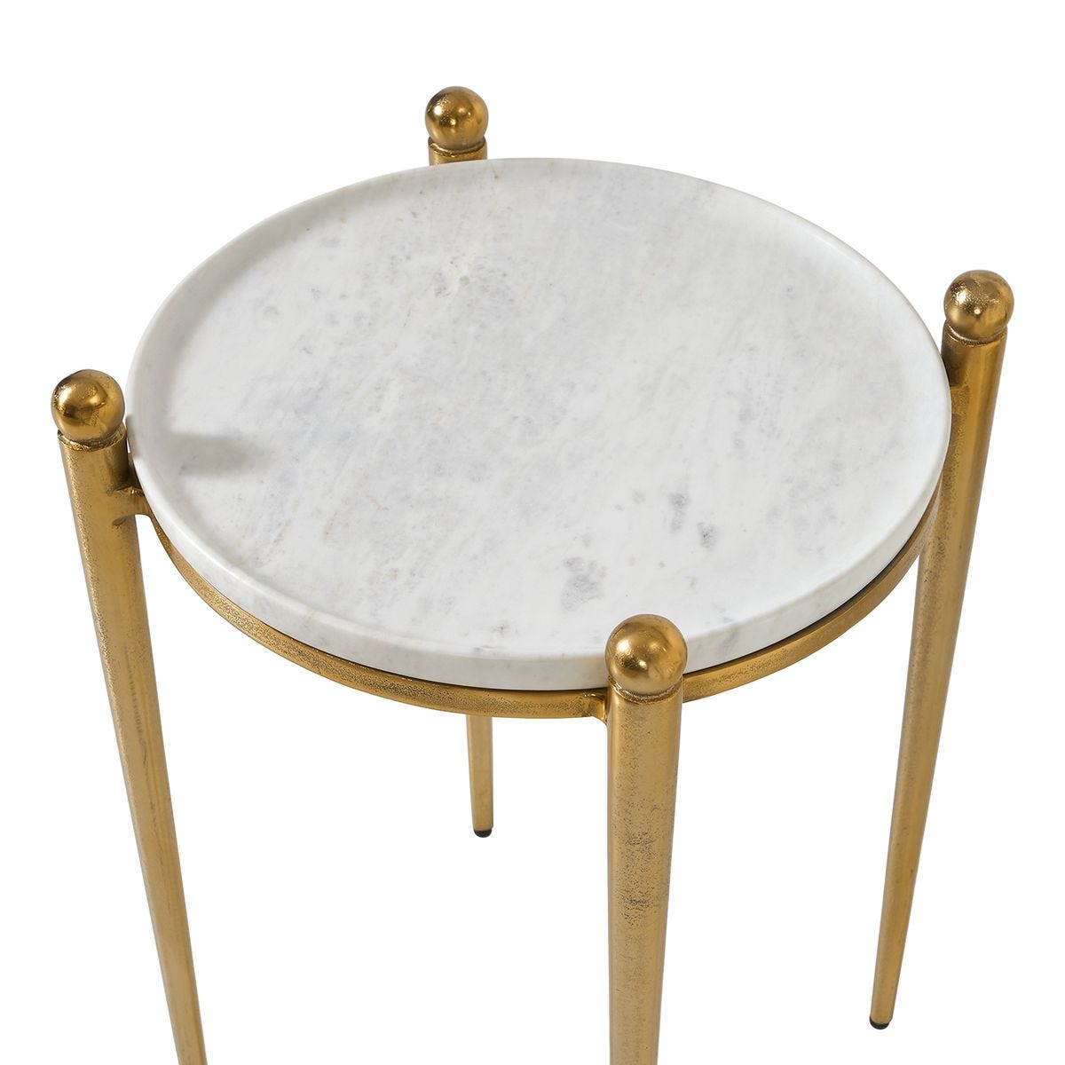 Alternate view of the Nahunta Antique Brass Marble Accent Table by Uttermost