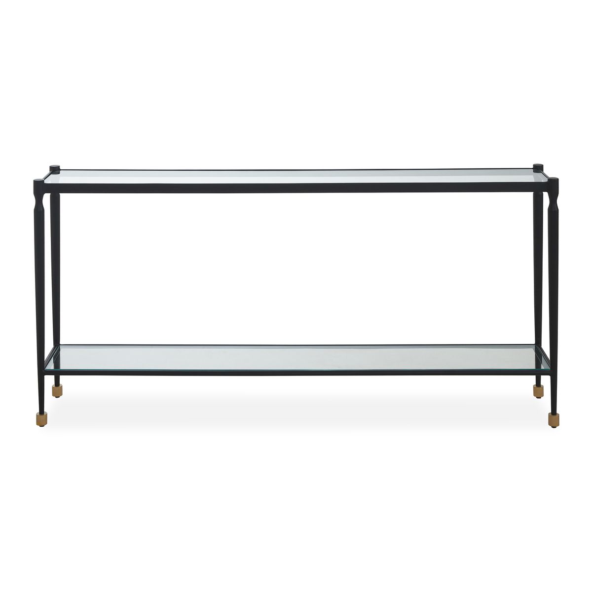 Javana Black Iron and Glass Console Table console table by Uttermost