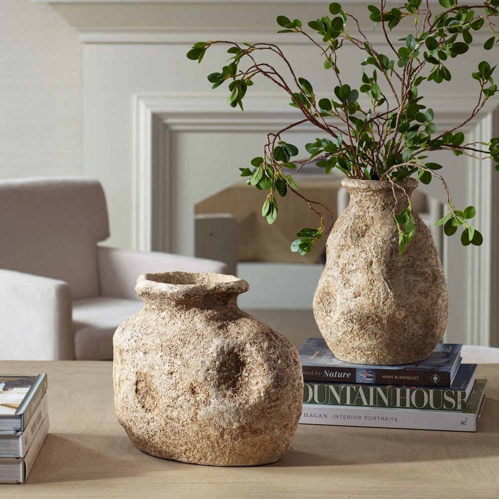 Ancient Echos Outdoor Vases, S/2 - Uttermost - Vases by Modest Hut