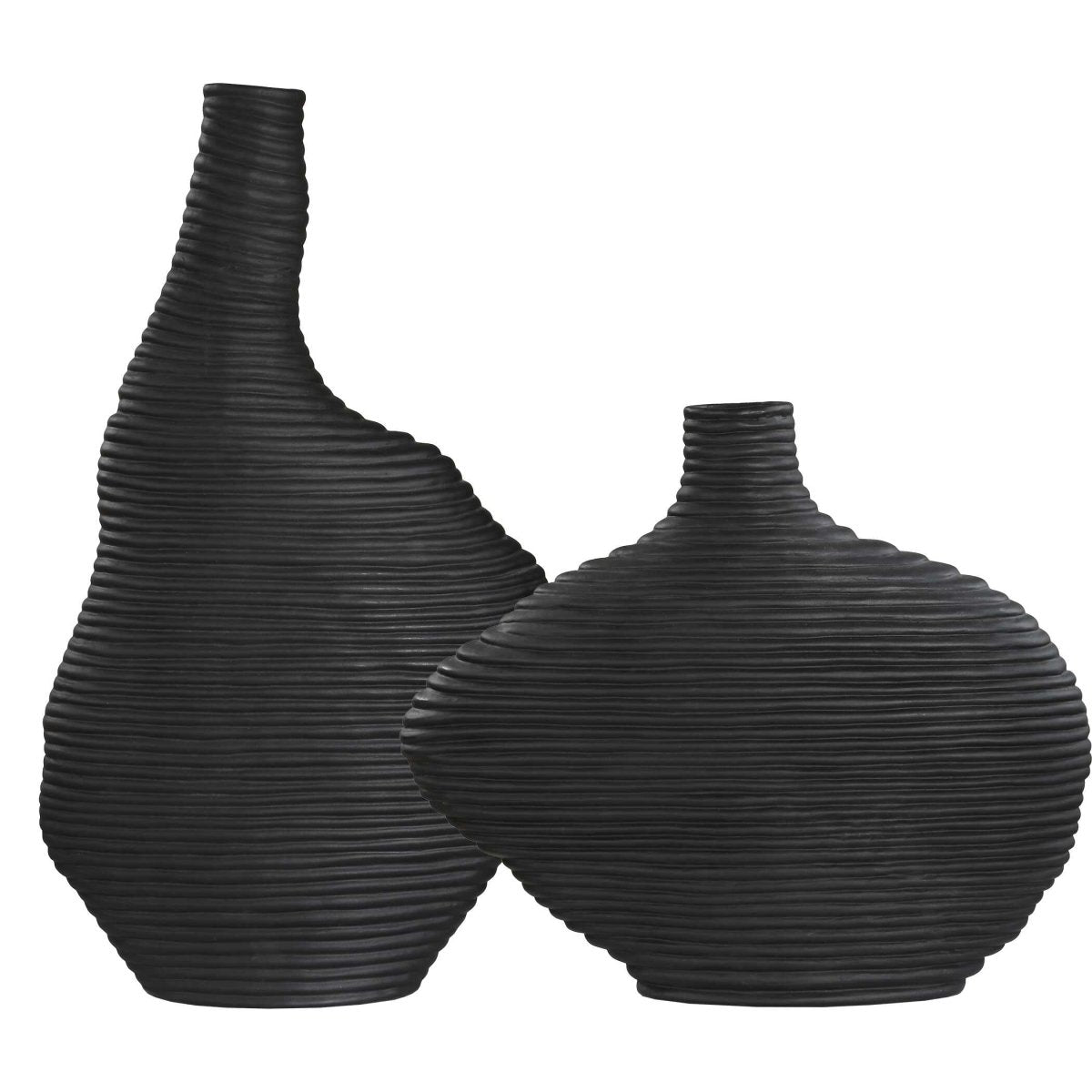 Duostacked Black Vases Set/2 - Uttermost - Vases by Modest Hut