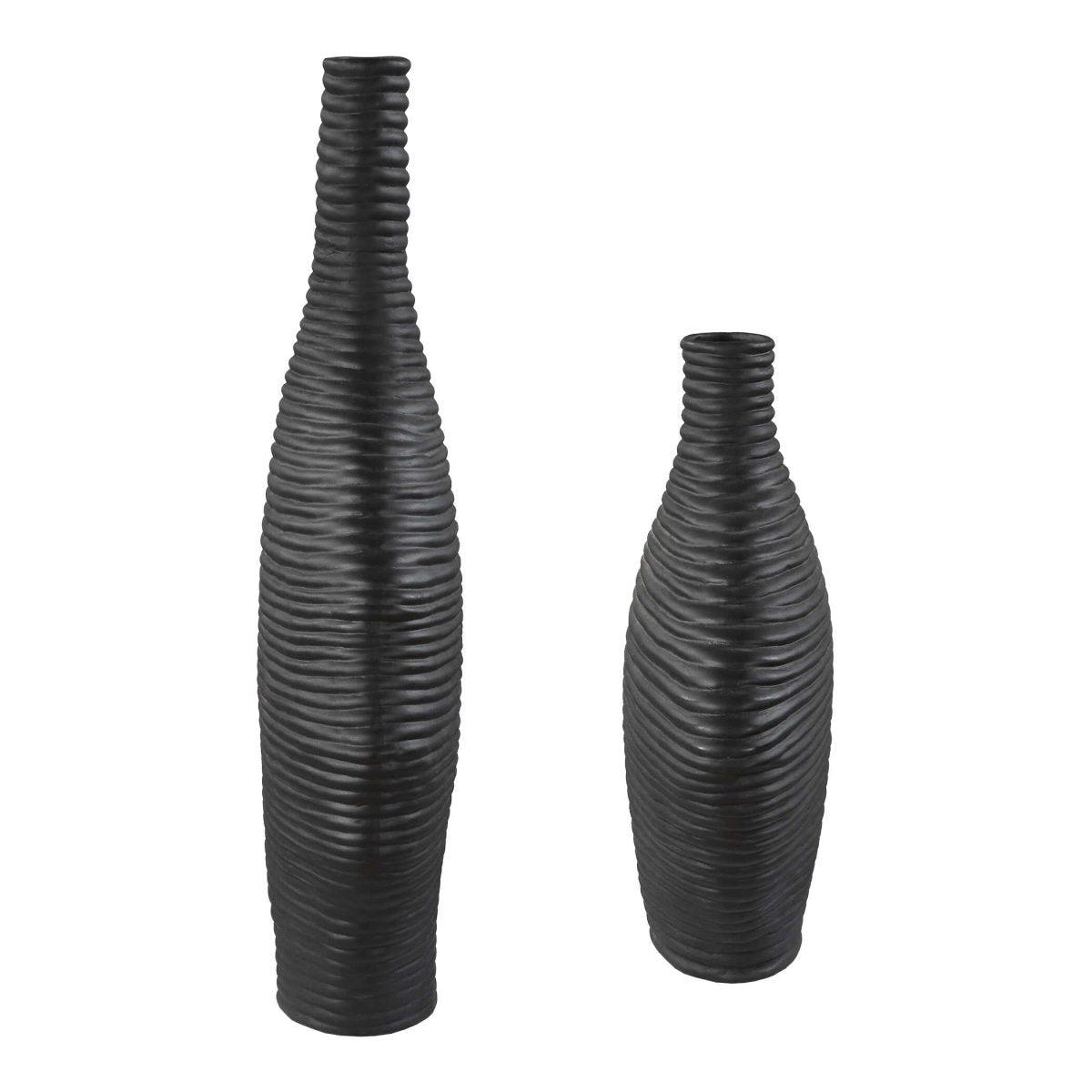 Duostacked Black Vases Set/2 - Uttermost - Vases by Modest Hut