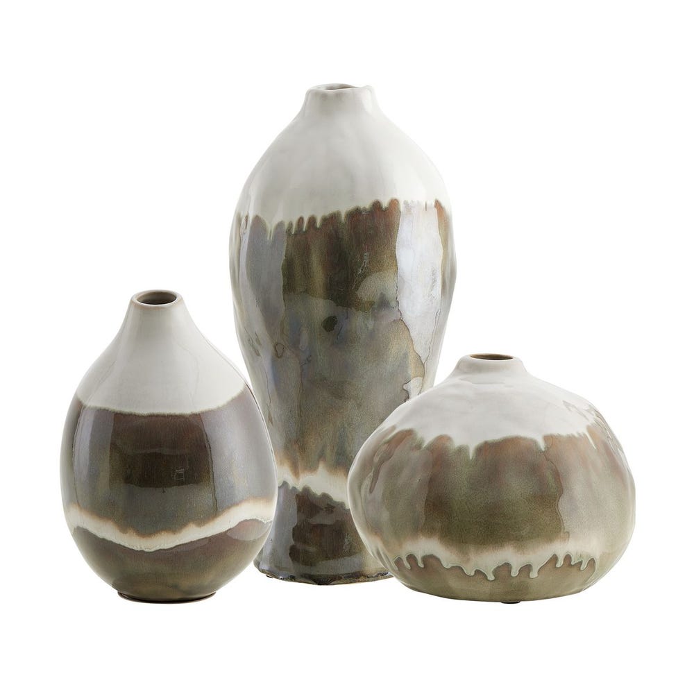 Earthflow Outdoor Vases, S/3 - Uttermost - Vases by Modest Hut
