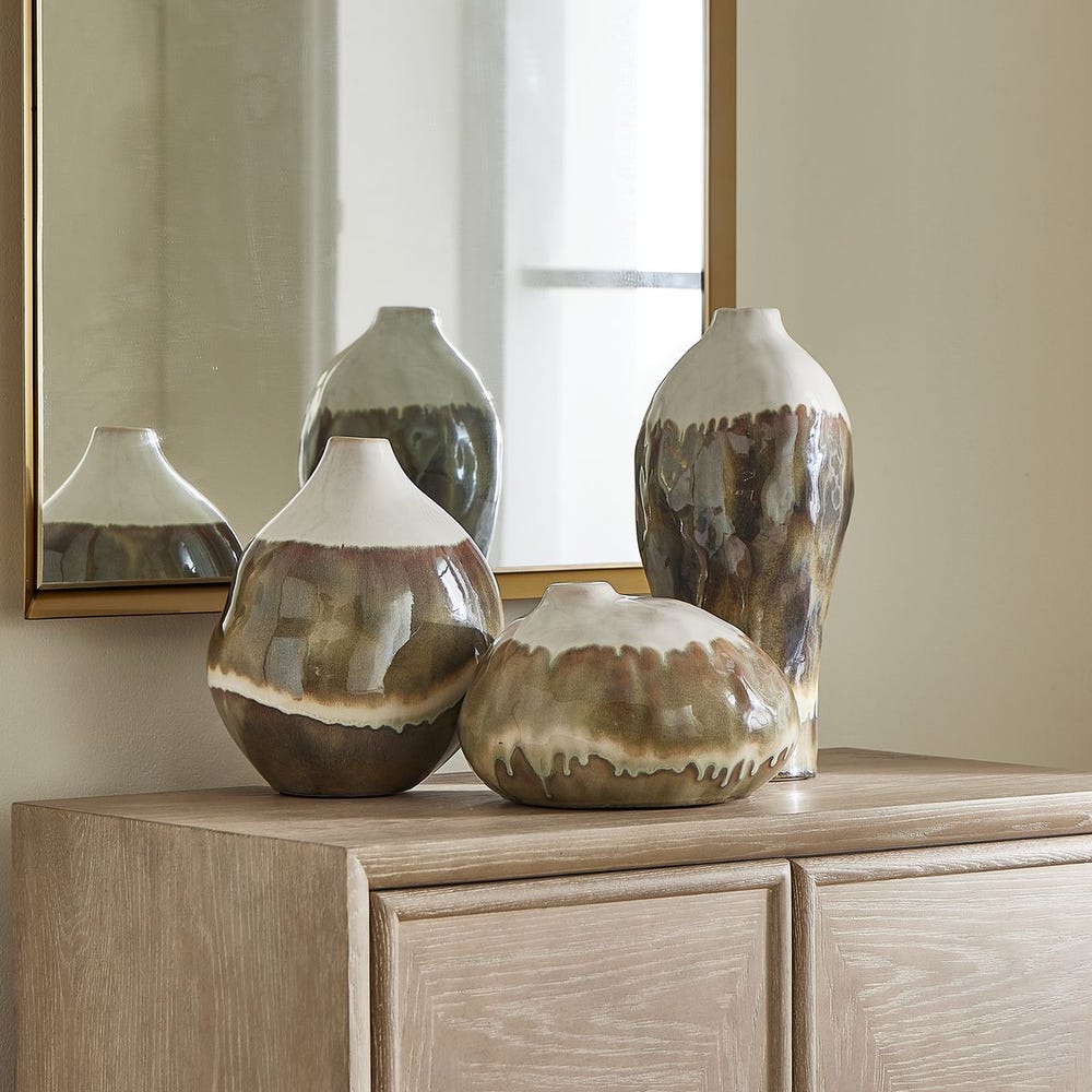 Earthflow Outdoor Vases, S/3 - Uttermost - Vases by Modest Hut