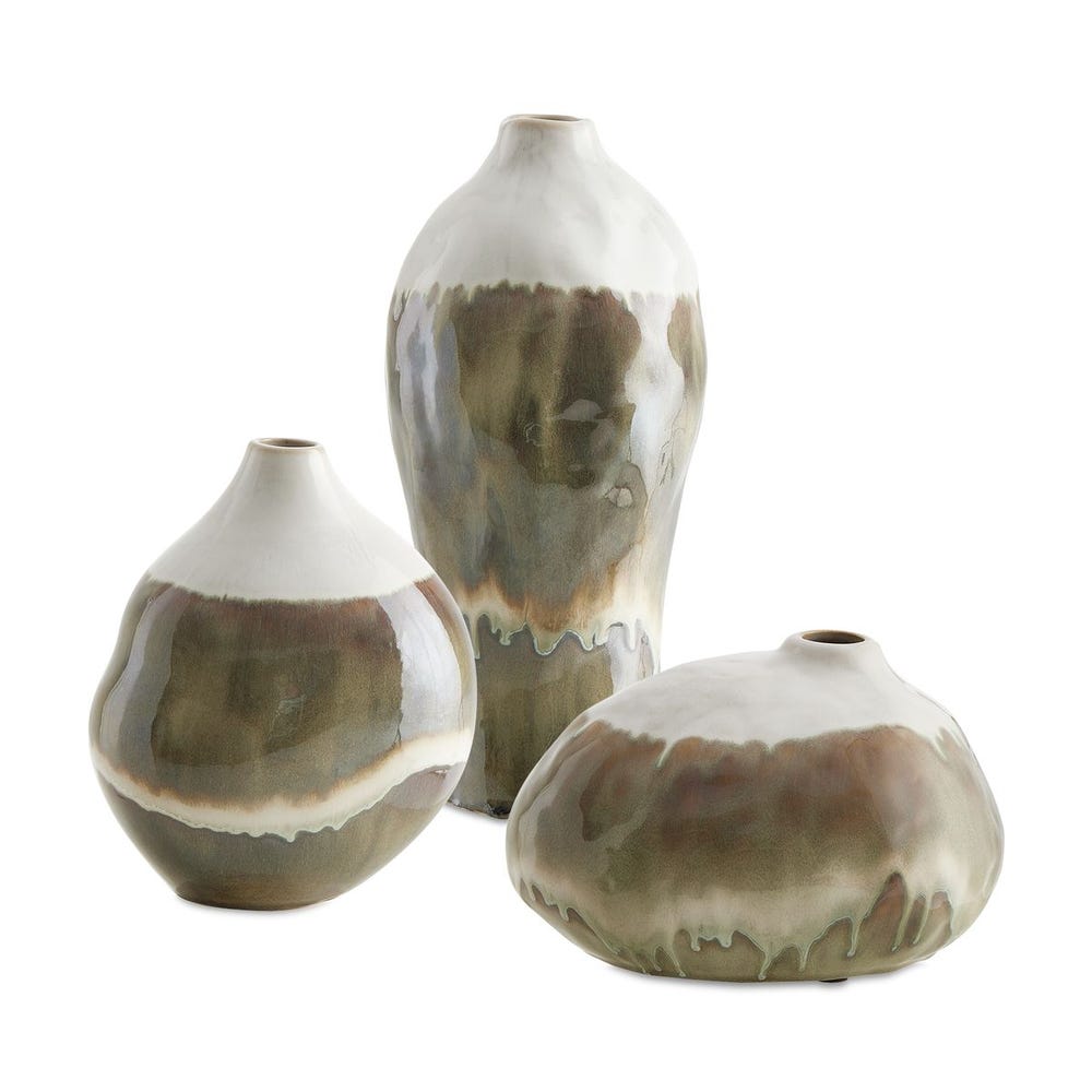 Earthflow Outdoor Vases, S/3 - Uttermost - Vases by Modest Hut