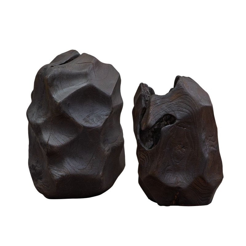 Alternate view of the Ember Root Burnt Black Teak Vessels S/2 by Uttermost