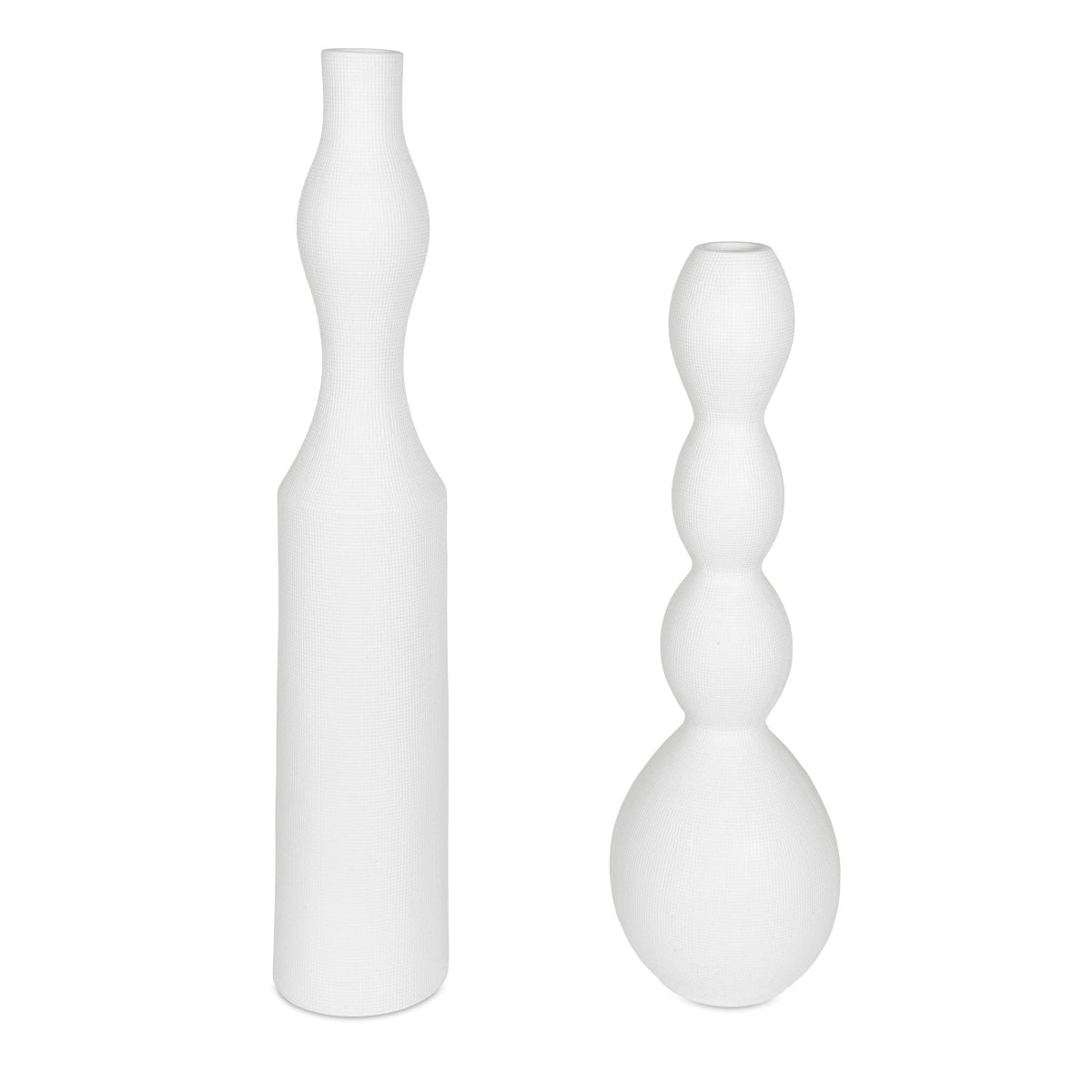 Forma White Ceramic Vases, Large, Set/2 - Uttermost - Vases by Modest Hut