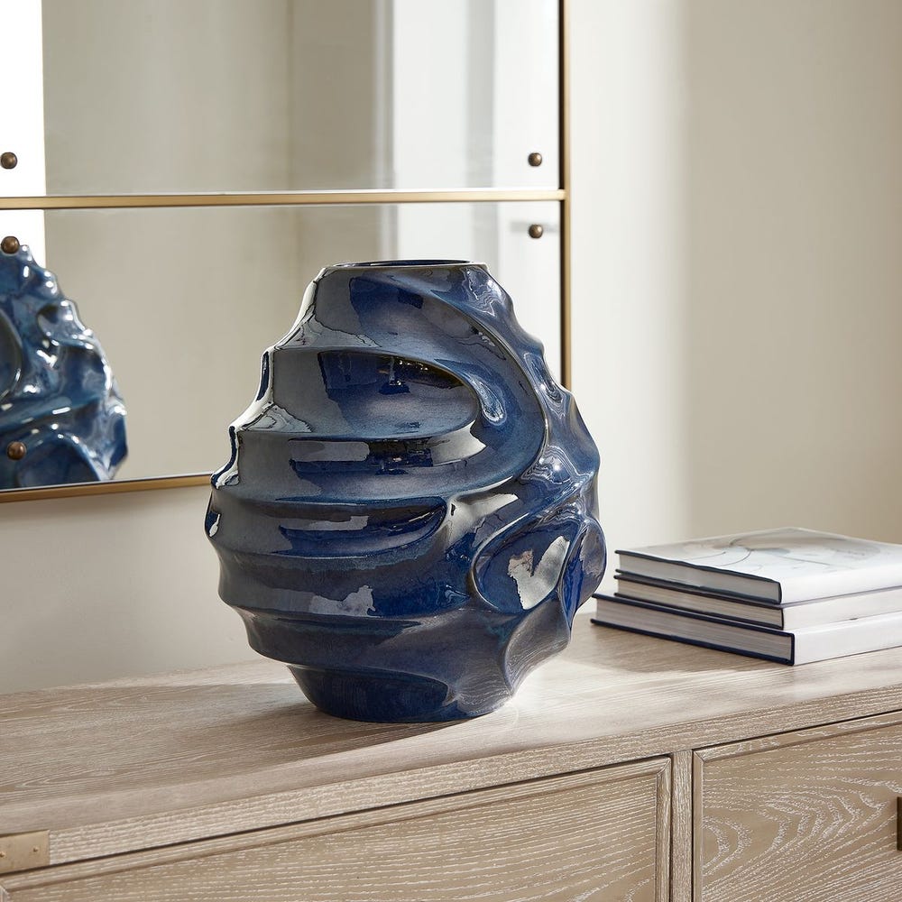 Helix Swirl Outdoor Vase - Uttermost - Vases by Modest Hut