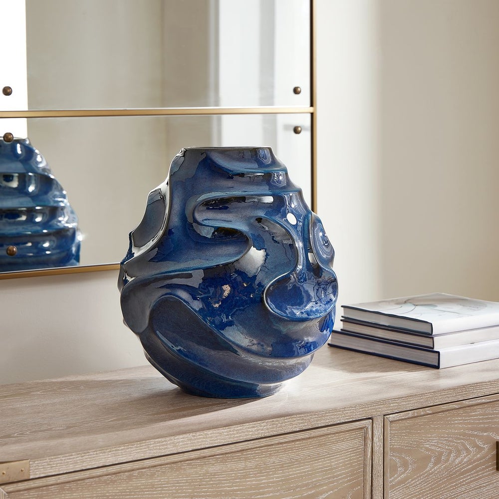 Helix Swirl Outdoor Vase - Uttermost - Vases by Modest Hut