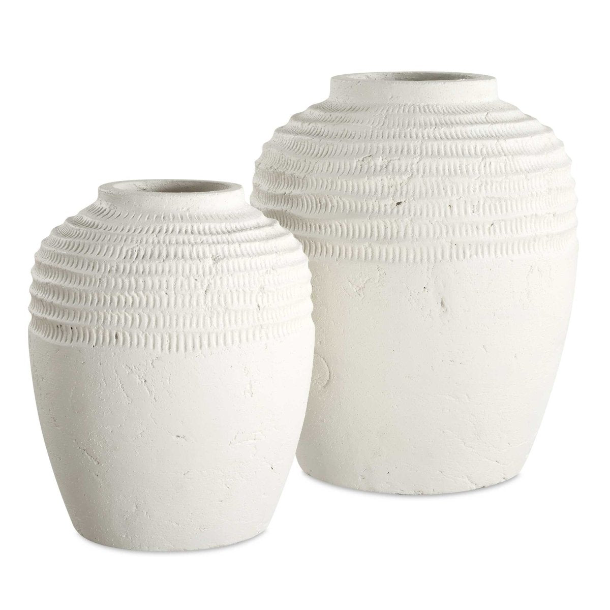 Luna Ridge White Ceramic Vases Set/2 - Uttermost - Vases by Modest Hut