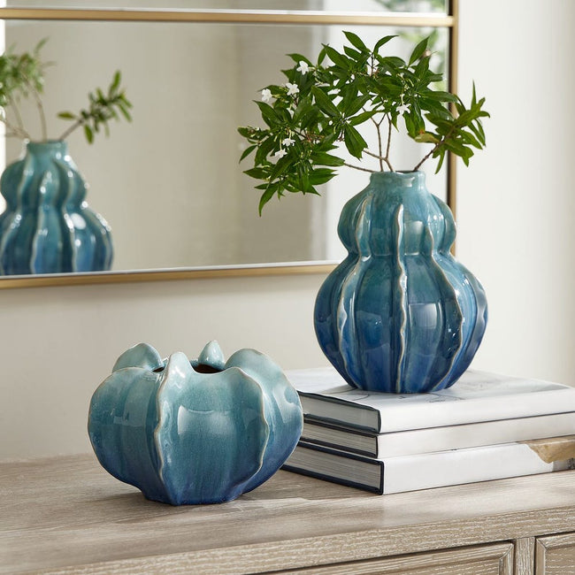 Ocean Wave Outdoor Vases, S/2 - Uttermost - Vases by Modest Hut