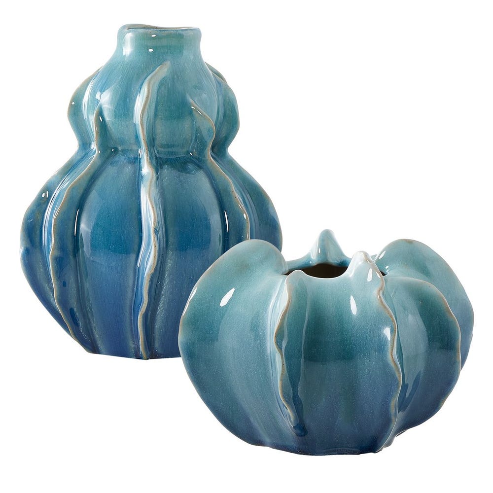 Ocean Wave Outdoor Vases, S/2 - Uttermost - Vases by Modest Hut