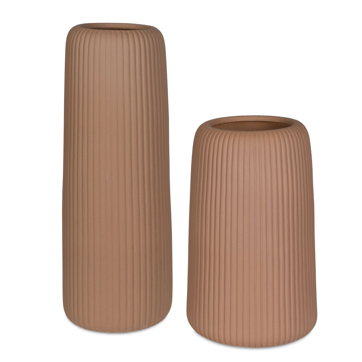 Ridge Light Brown Vases, Set/2 - Uttermost - Vases by Modest Hut