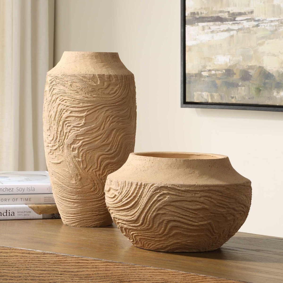 Sandstone Flow Small Terracotta Vase - Uttermost - Vases by Modest Hut