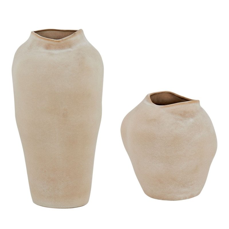 Side profile of the Shadow Play Buff Indoor-Outdoor Vases Set of 2 by Uttermost
