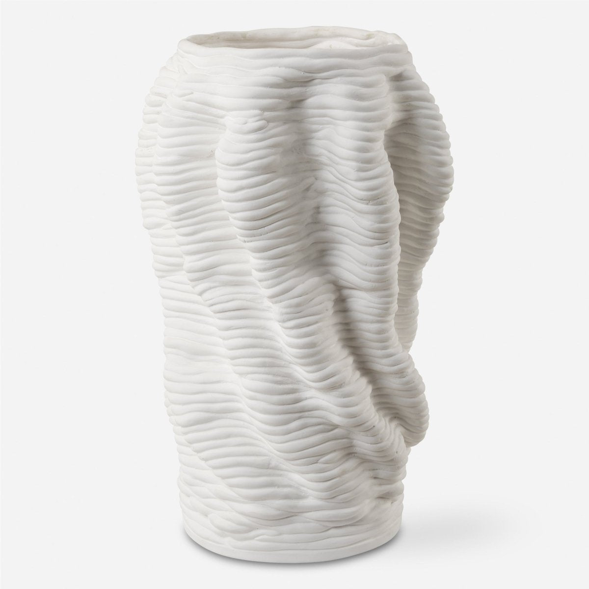 Stratified Matte White Vase - Uttermost - Vases by Modest Hut