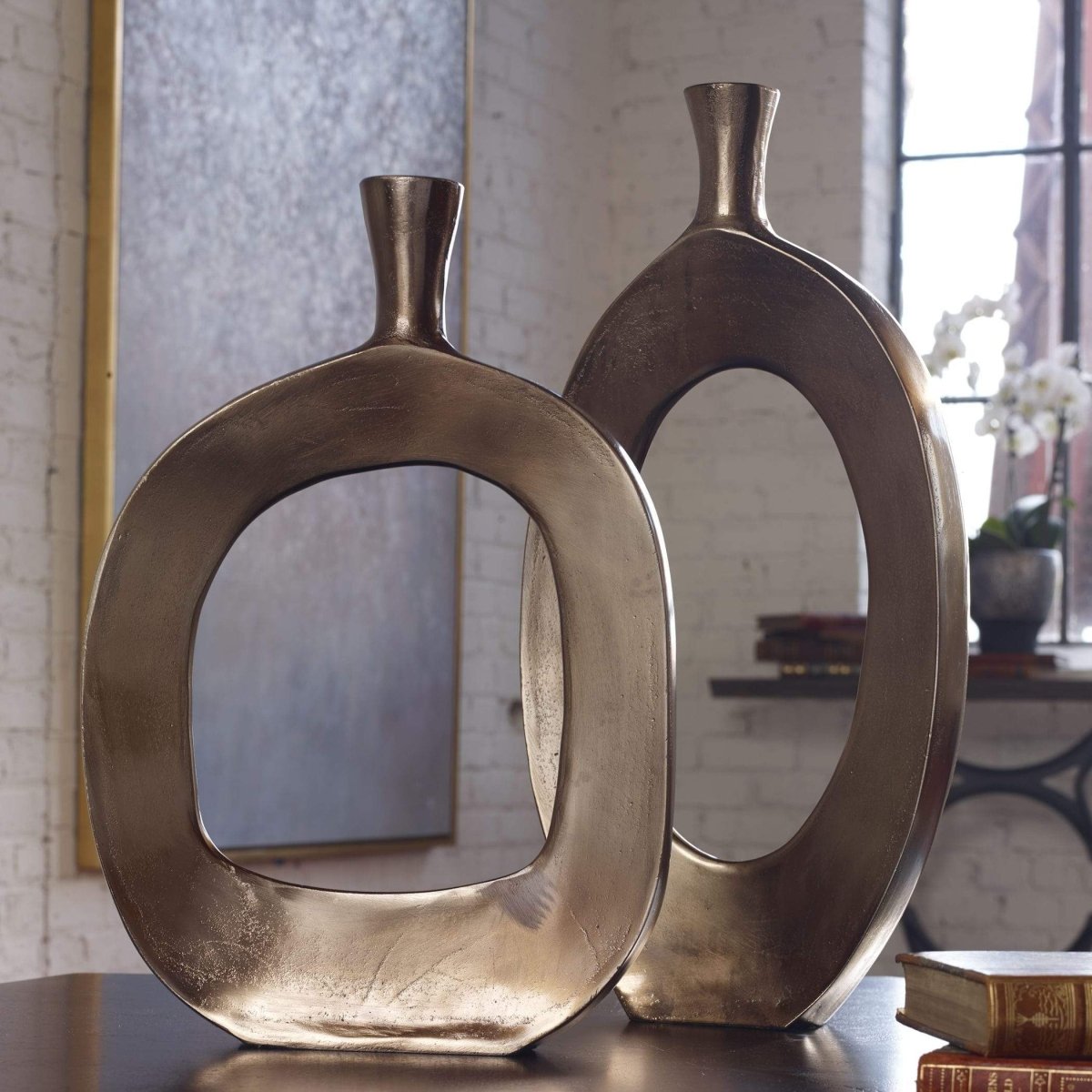 Textured Bronze Kylen Vases (S/2) - Uttermost - Vases by Modest Hut