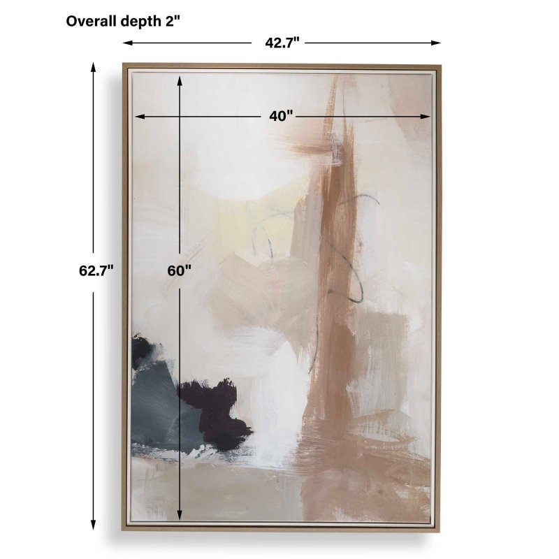 Bluster Framed Abstract Canvas by Uttermost dimensions diagram