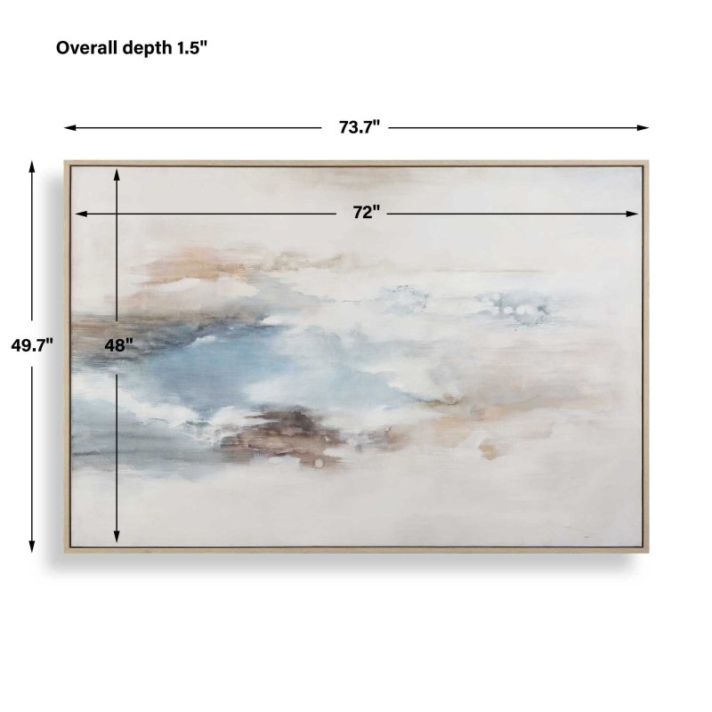 Chasing Blue Coastal Canvas Art by Uttermost dimensions diagram