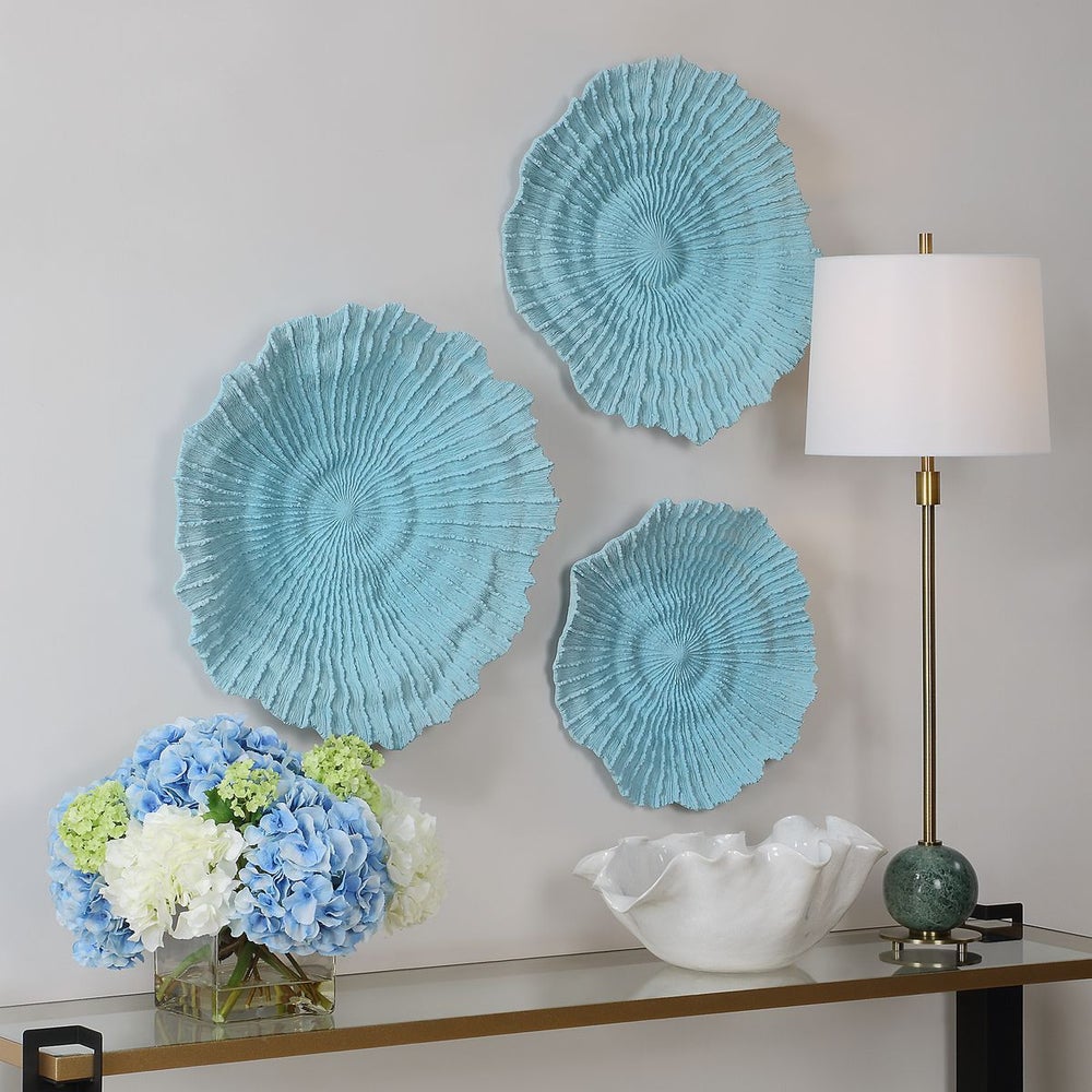 Ocean Gems Wall Decor, Blue, S/3 - Uttermost - Wall Decor by Modest Hut