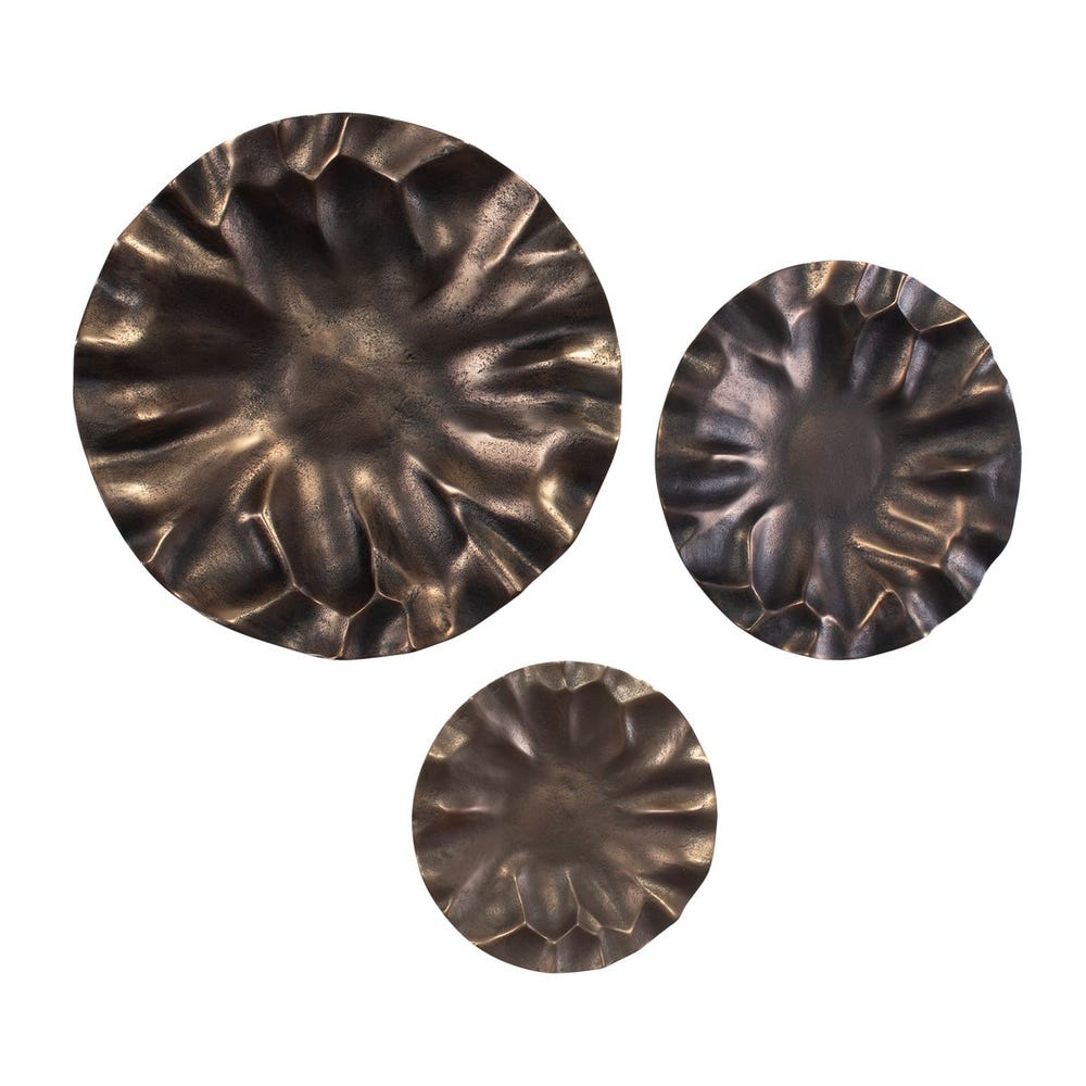 Peonia Outdoor Wall Decor, Bronze, S/3 - Uttermost - Wall Decor by Modest Hut
