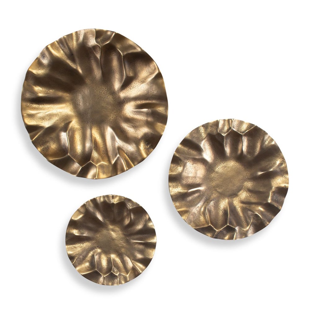 Peonia Outdoor Wall Decor, Gold, S/3 - Uttermost - Wall Decor by Modest Hut