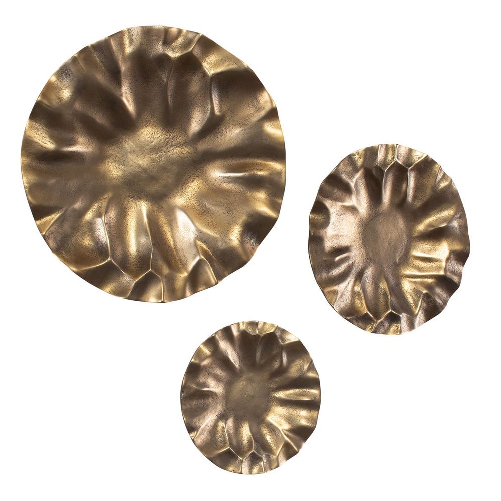 Peonia Outdoor Wall Decor, Gold, S/3 - Uttermost - Wall Decor by Modest Hut