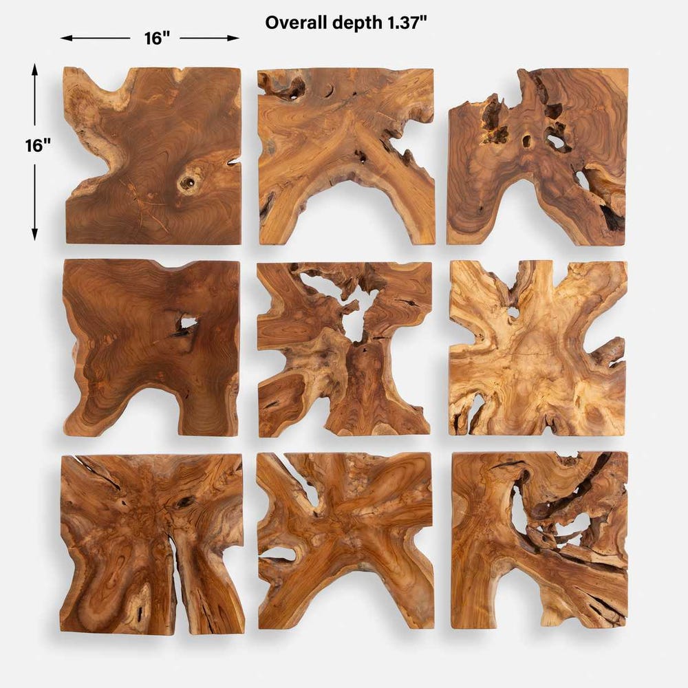 Talia Outdoor Wood Wall Decor, S/9 - Uttermost - Wall Decor by Modest Hut