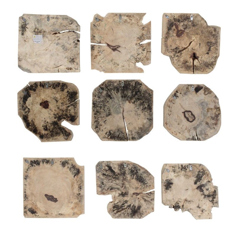 Bahati Wood Bleached Wall Decor Set/9 - Wall Decor